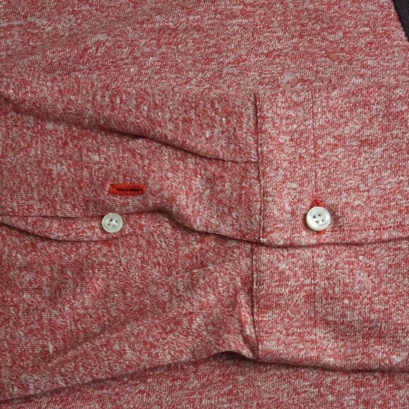 Isaia Napoli Red mi latte el corazon 100% Linen Long Sleeve Sz 2XL BRAND NEW - Picture 3 of 8
